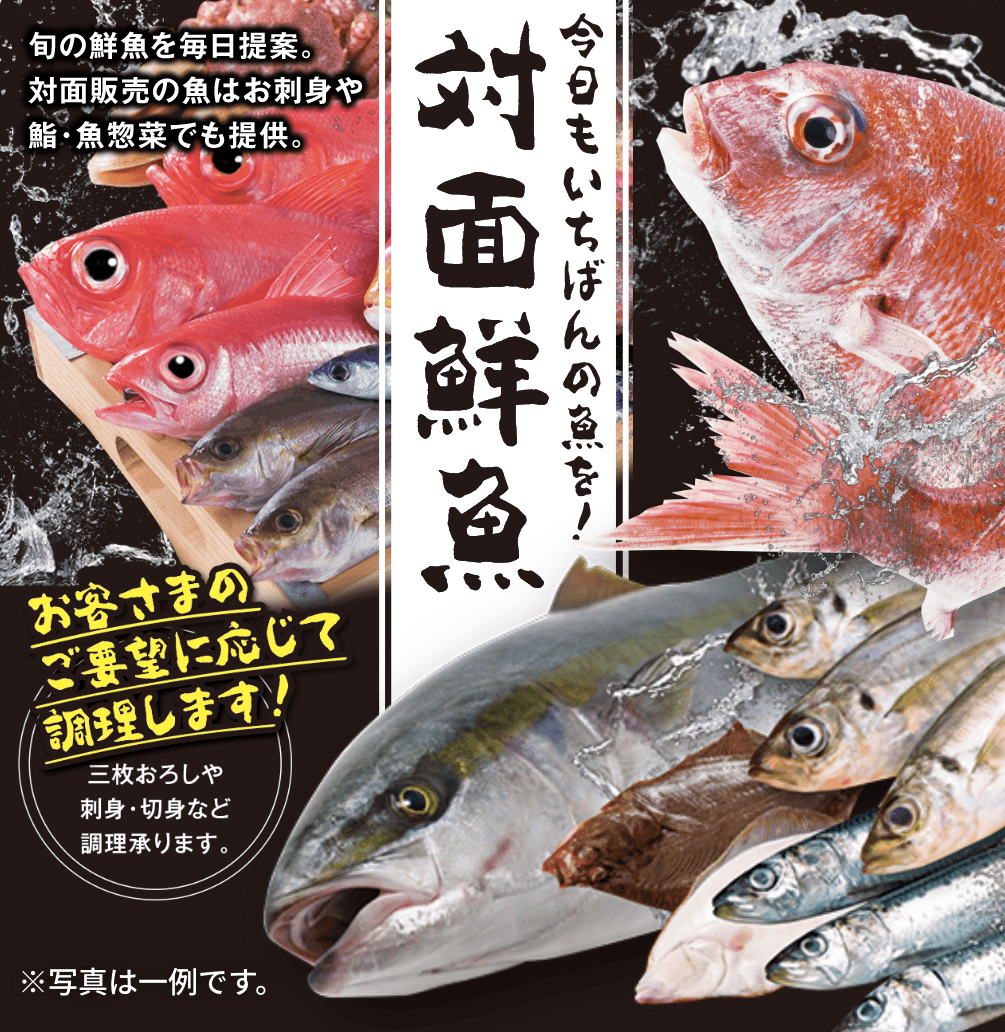 今日もいちばんの魚を 対面鮮魚