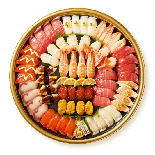 【年末年始ごちそう予約】豪華お祝い握り寿司盛合せ64貫【わさび抜き】 商品画像