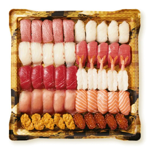 本鮪と自慢のネタのご馳走にぎり鮨(うに・いくら・えび入)【わさび抜き】商品画像