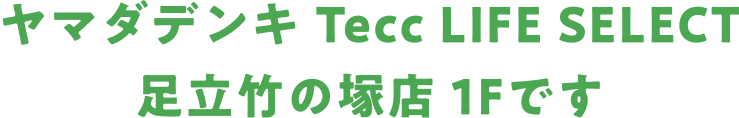 ヤマダデンキ Tecc LIFE SELECT足立竹の塚店1階です